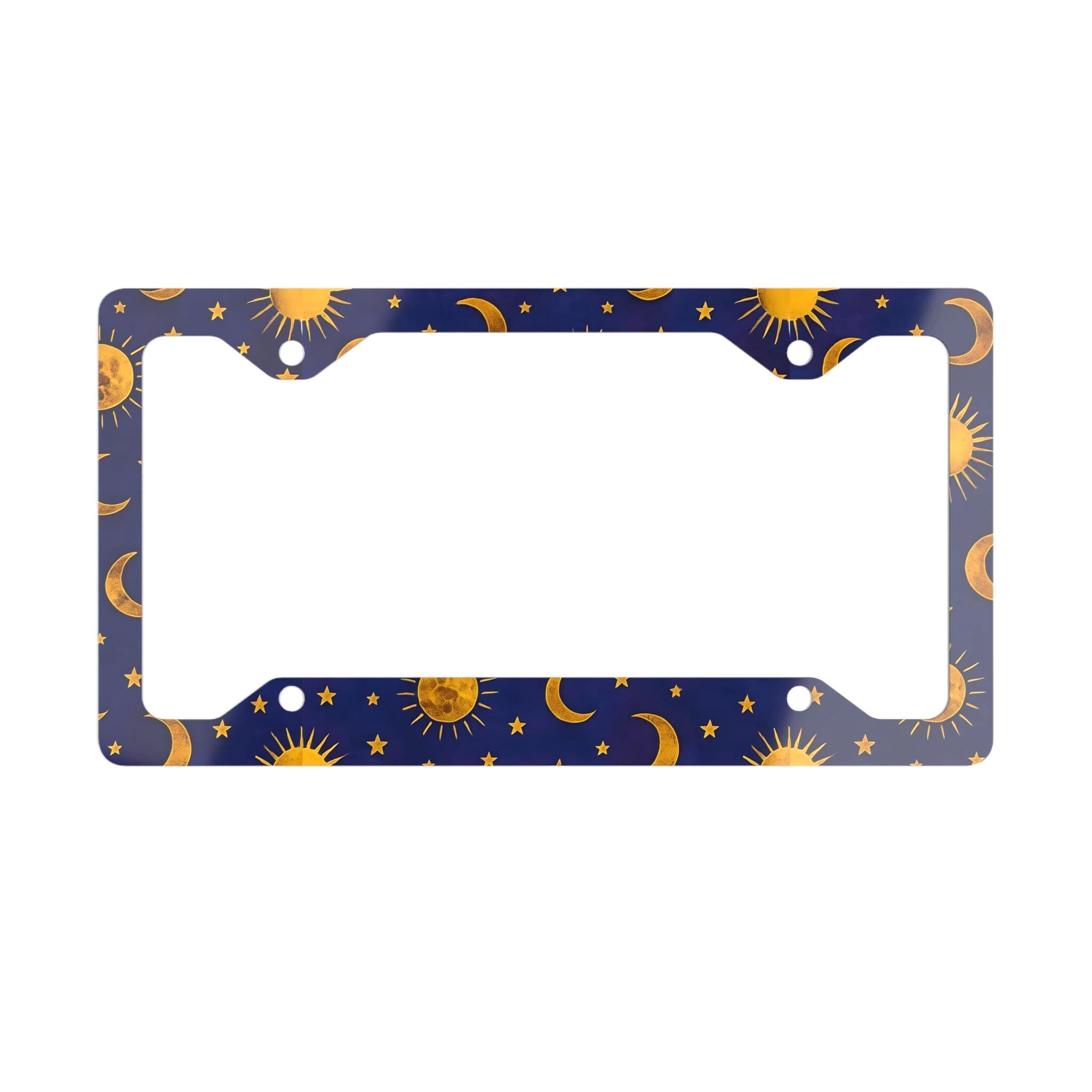 Celestial Sun, Moon & Stars License Plate Frame: Boho Car Decor