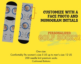 Personalized Golf Gift: Surprise golfers with a unique gift for golfers! Personalized face photo golf socks - a hole-in-one gift