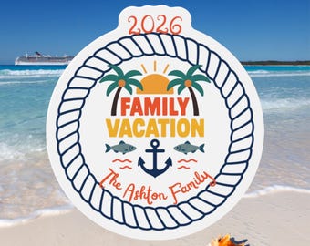Personalized Family Vacation Cruise Magnet: Tropical Cabin Door Decor