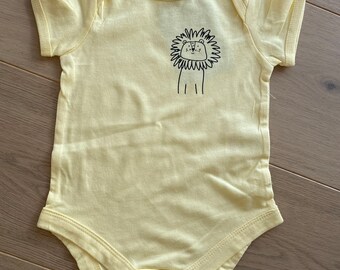 Baby bodysuit short sleeve yellow