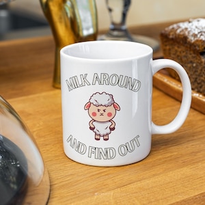 FUNNY SHEEP Design 11 Oz Coffee Mug - Funny Mugs - Birthday Gifts - Black Coffee Lovers
