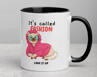 Keramische mok grappige modekat, uniek cadeau