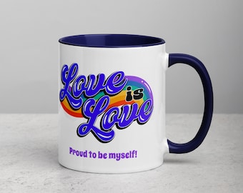 Rainbow Pride Month Coffee Mug, LGBT Pride Gift