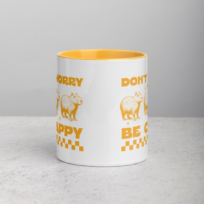 Don't Worry, Be CAPPY! / Funny Capybara Design Ceramic Coffee Mug, Funny Mugs, Animal Mugs, Gift For Her, Funny Gift, Birthday Gift
