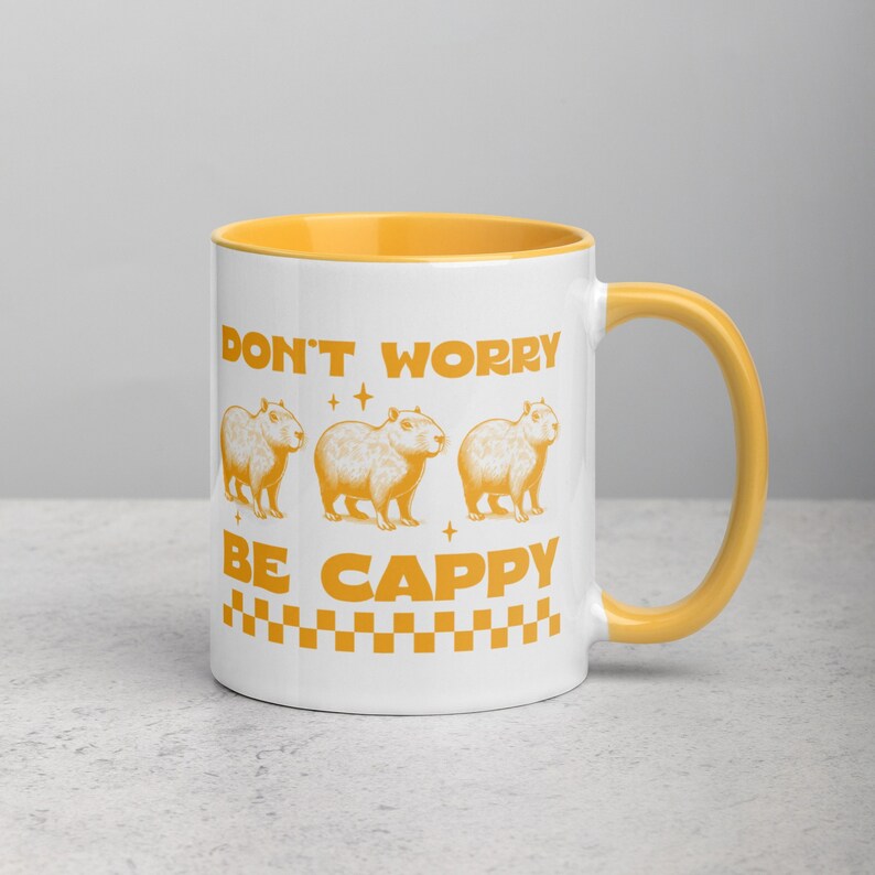 Don't Worry, Be CAPPY! / Funny Capybara Design Ceramic Coffee Mug, Funny Mugs, Animal Mugs, Gift For Her, Funny Gift, Birthday Gift