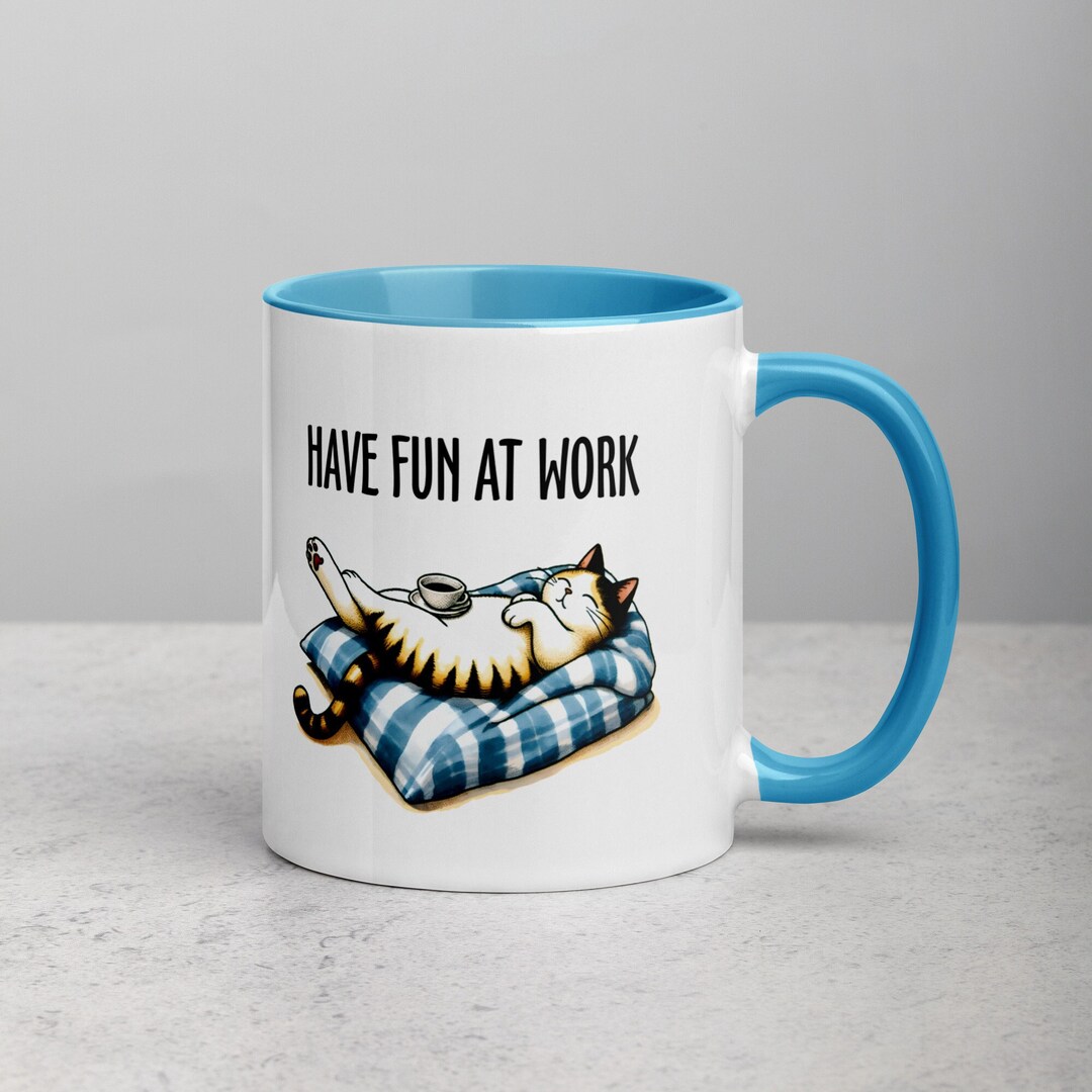 Funny Cat Design Ceramic Coffee Mug With A Highgloss Finish, Funny