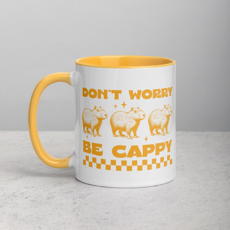 Don't Worry, Be CAPPY! / Funny Capybara Design Ceramic Coffee Mug, Funny Mugs, Animal Mugs, Gift For Her, Funny Gift, Birthday Gift