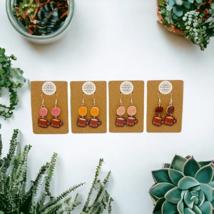 Coffee and sweet Bread earrings, Cafe y concha earrings, Cafe con pan dulce, Cute Concha Earrings, gift for her, cute gift idea