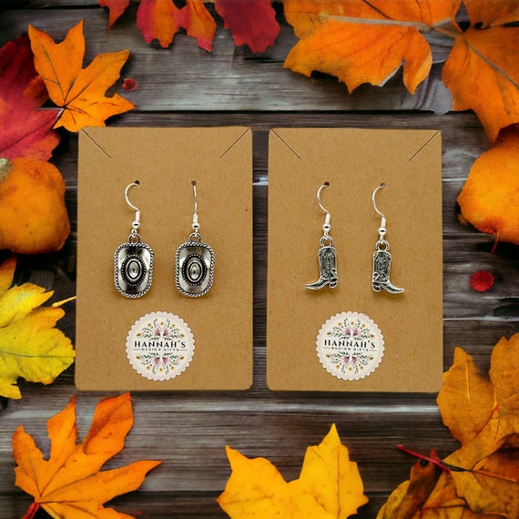 Cowgirl Western Hat and Boots Earrings, Western Earrings  display picture 1