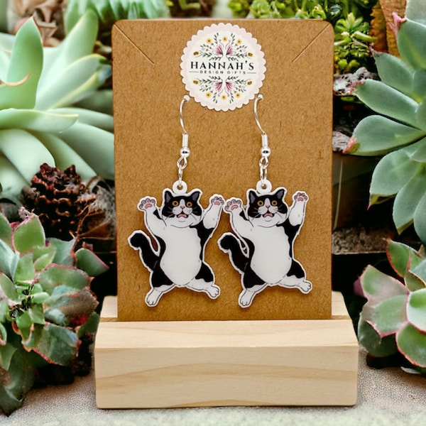 Cute Handmade Cat Earrings, Hypoallergenic Earring, Cat Jewelry for Feline Enthusiasts Animal Lovers - Unique Kitty Accessories,gift for her