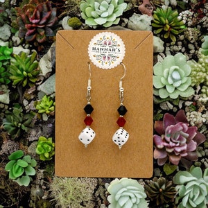 Cute Mini Dice Dangle Earrings,Hypoallergenic silver coated, Resin Art, Unique, Jewelry, Gift for her, Las Vegas, lucky, sin city