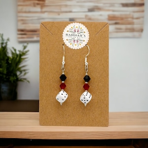 Cute Mini Dice Dangle Earrings,Hypoallergenic silver coated, Resin Art, Unique, Jewelry, Gift for her, Las Vegas, lucky, sin city