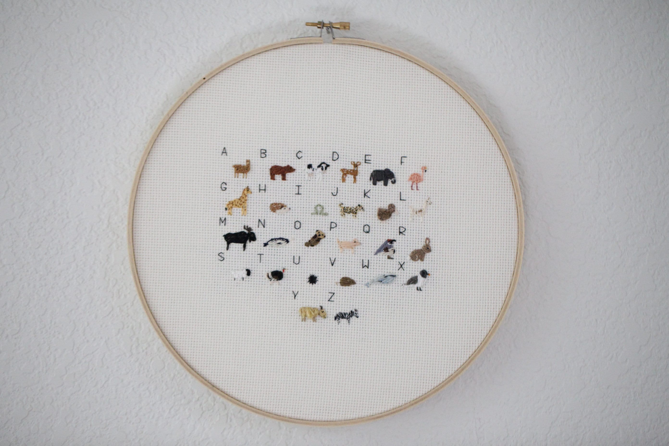 Alphabet Animal Nursery Cross Stitch Zoo Embroidery - Etsy