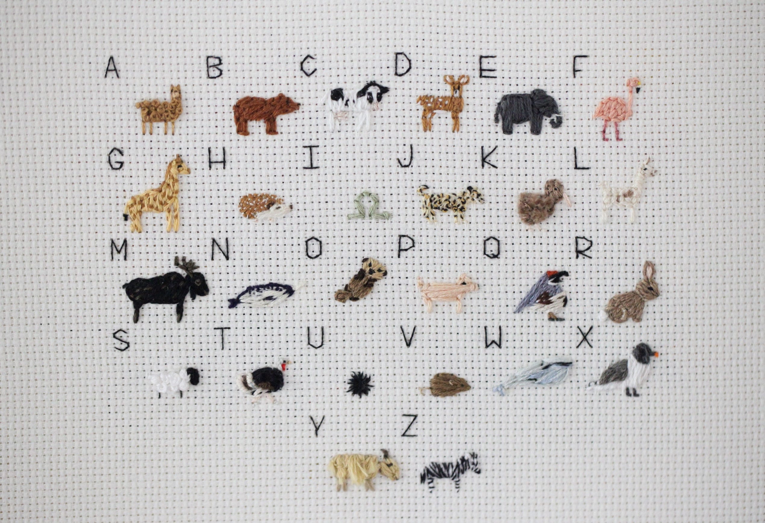 Alphabet Animal Nursery Cross Stitch Zoo Embroidery - Etsy