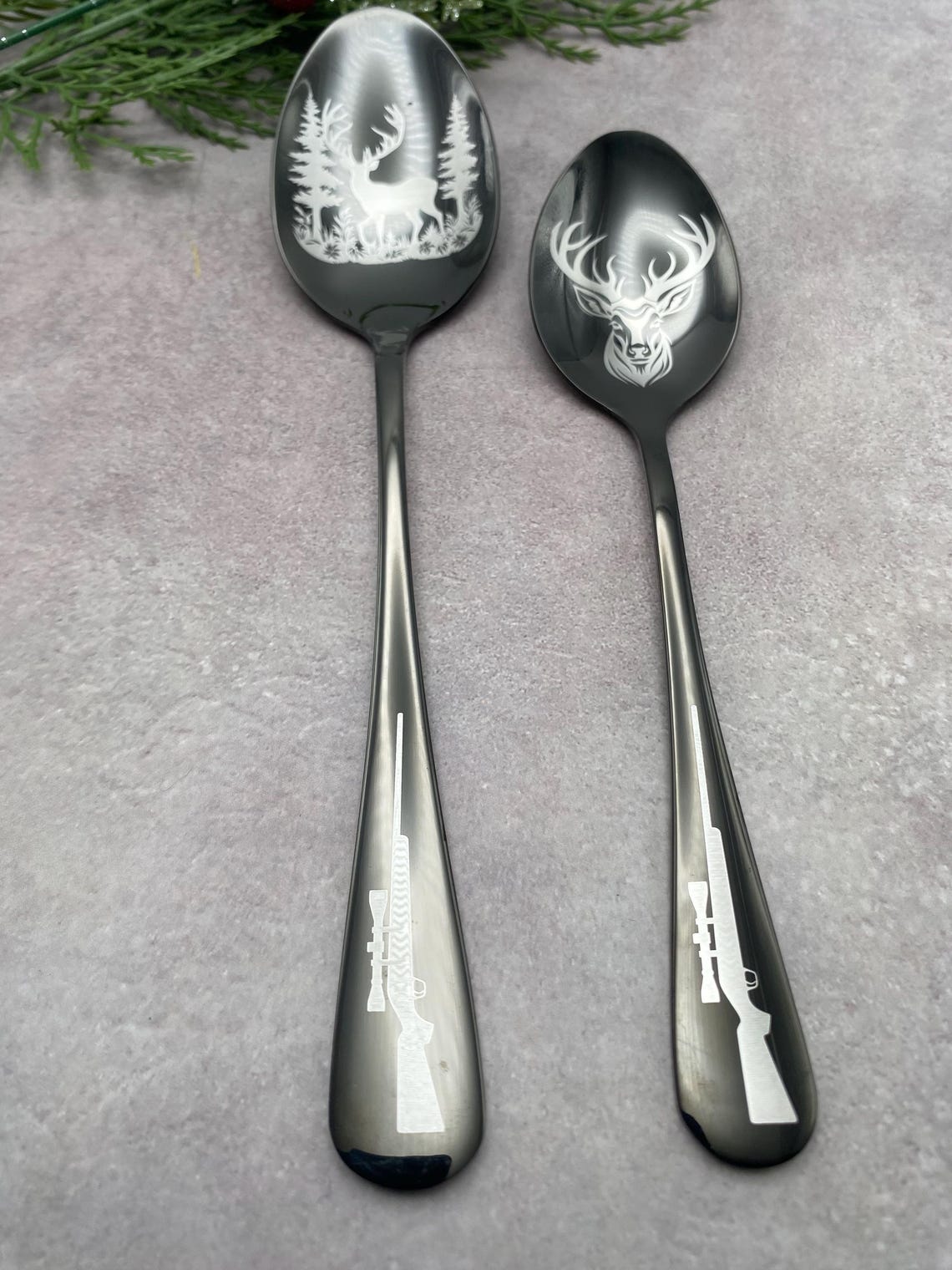 5 Piece Black Silverware Gift Set - Deer Collection - Kitchen Utensils ...