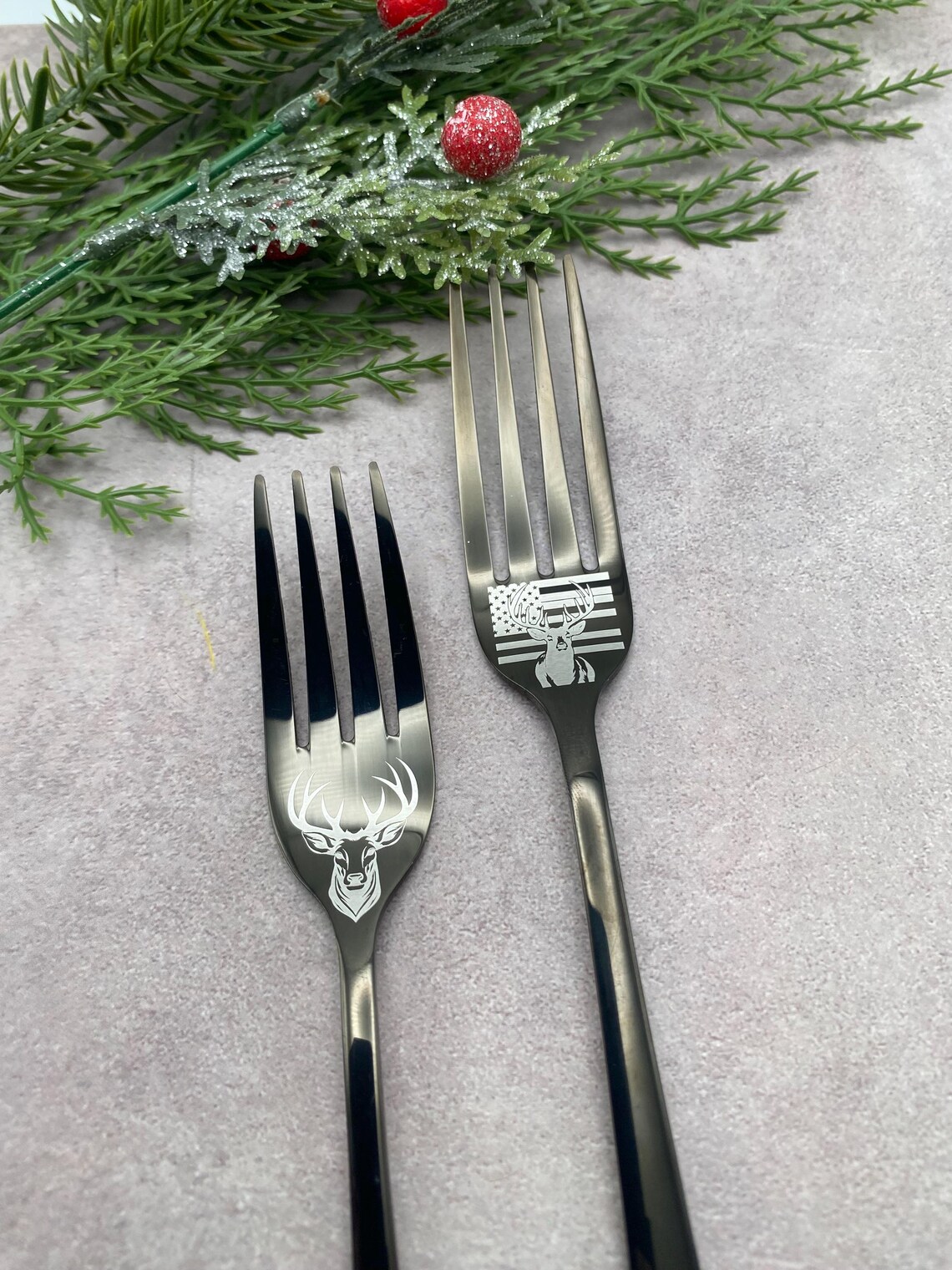 5 Piece Black Silverware Gift Set - Deer Collection - Kitchen Utensils ...
