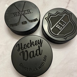 Hockey Pucks - Personalized Hockey Pucks, Custom Engraved - Design a Puck - one side Personalized Gift - Kids Gift - Hockey Mom - Hockey Dad