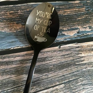 Custom Engraved Spoon - Black - Kitchen Utensil - Personalized spoons - Custom Engraved - Unique Gifts - Spoons - Personalized