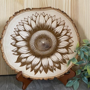 Sunflower Home Living Decor-  Decor - Custom Home Decor - Wood Wall Decor - Sunflower Picture- Natural Home Decor - Basswood -