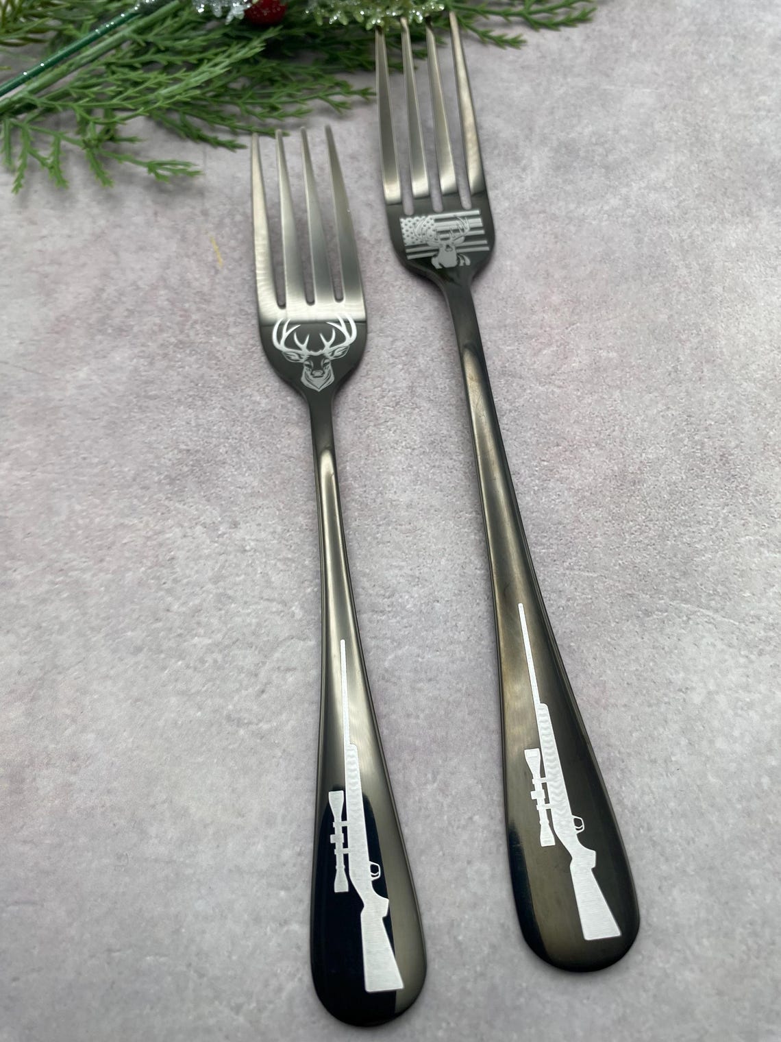 5 Piece Black Silverware Gift Set - Deer Collection - Kitchen Utensils ...
