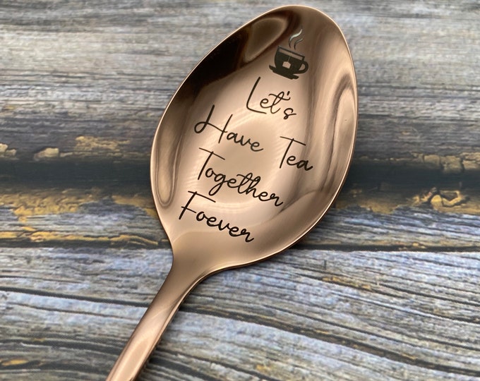 Personalized Spoon - Kitchen Utensils - Custom Engraved Spoon - Coffee Spoons - Rose Gold Spoon - Personalized - Unique Gifts -
