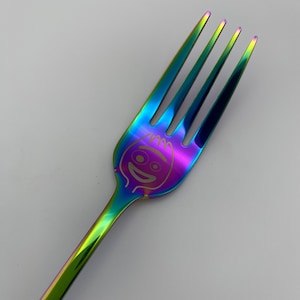 Personalized Fork, Engraved Kitchen Utensils, Unique Gift, Kids, Silverware, Custom Engraved, Serving Fork, Kids Unique Gifts, Rainbow Fork
