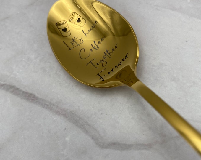 Personalized Spoon - Kitchen Utensils - Custom Engraved Spoon - Coffee Spoons - Gold Spoon - Personalized - Unique Gifts -