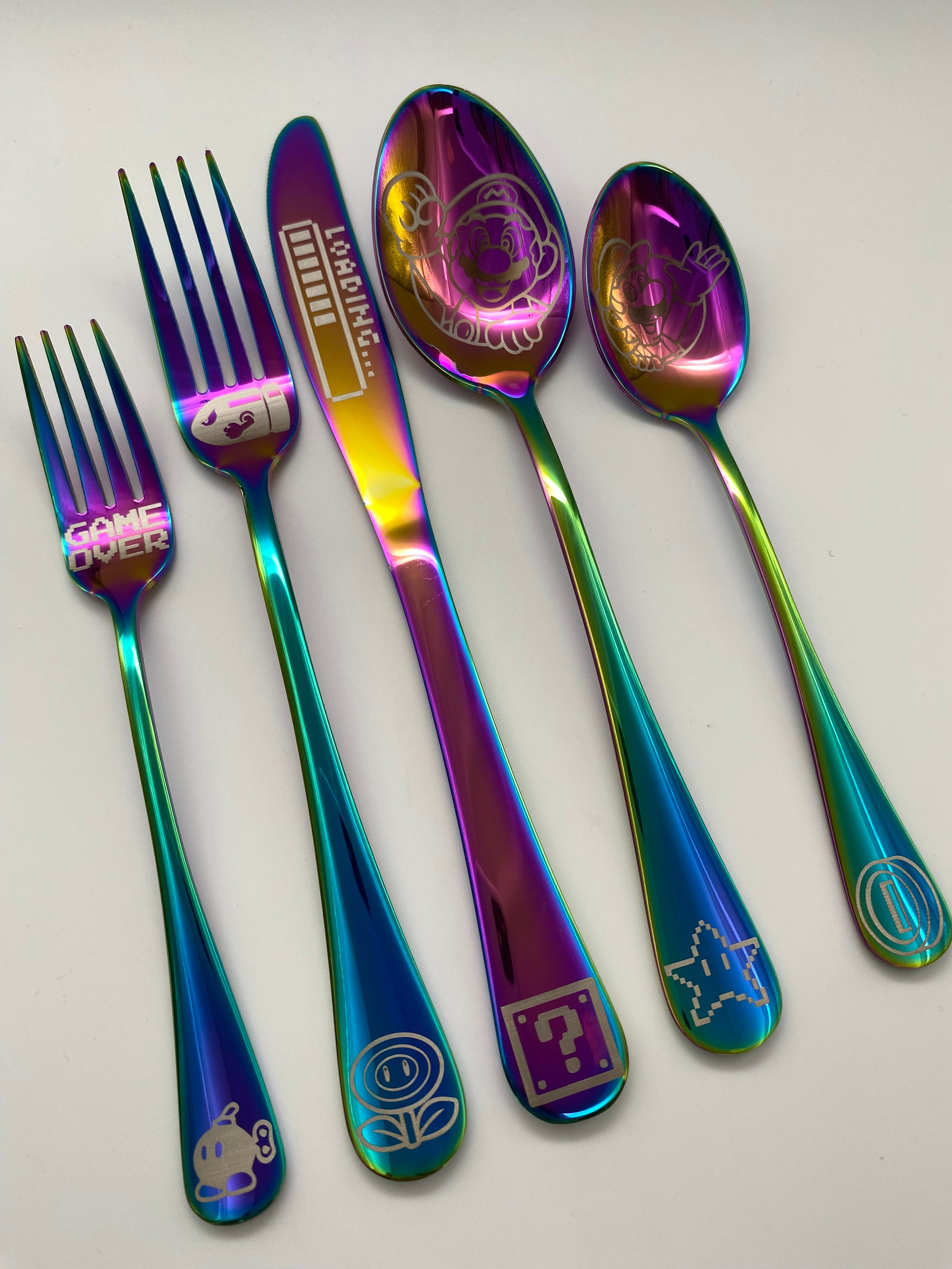 5 Piece Silverware Gifts Set Personalized Kitchen Utensils Personalized