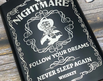 8oz Hip Flask • • Custom Engraved • Personalized Flasks • Horror Characters - Horror Collection - Flasks