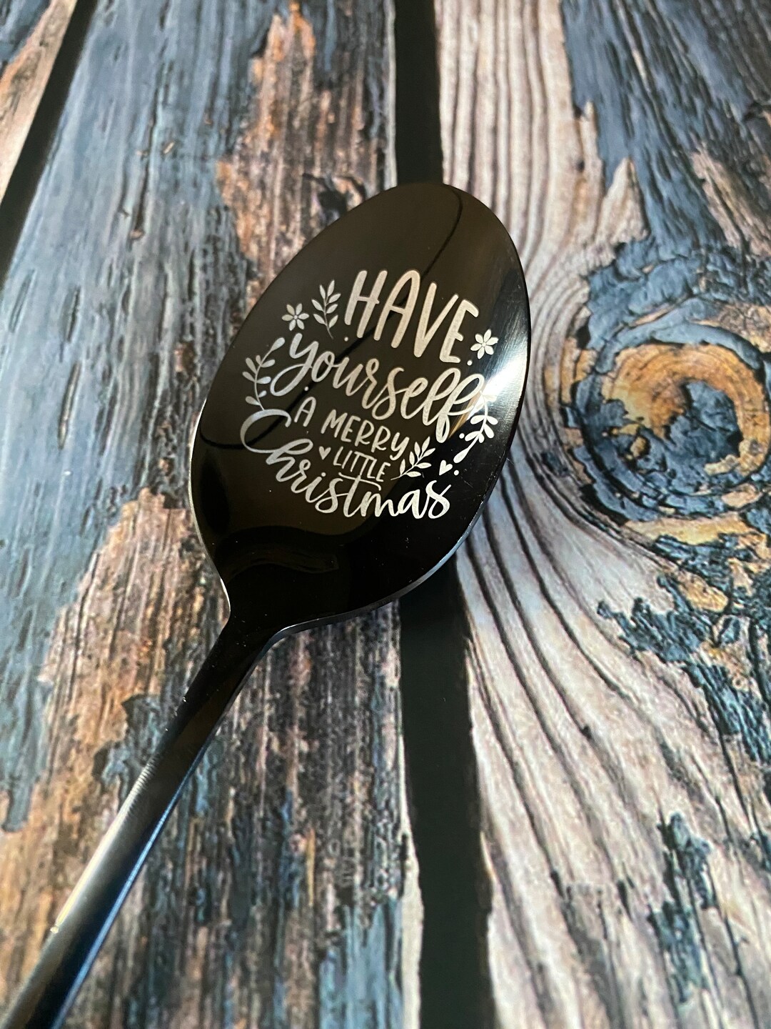 Personalized Christmas Spoon Custom Engraved Serving Utensil Kitchen
