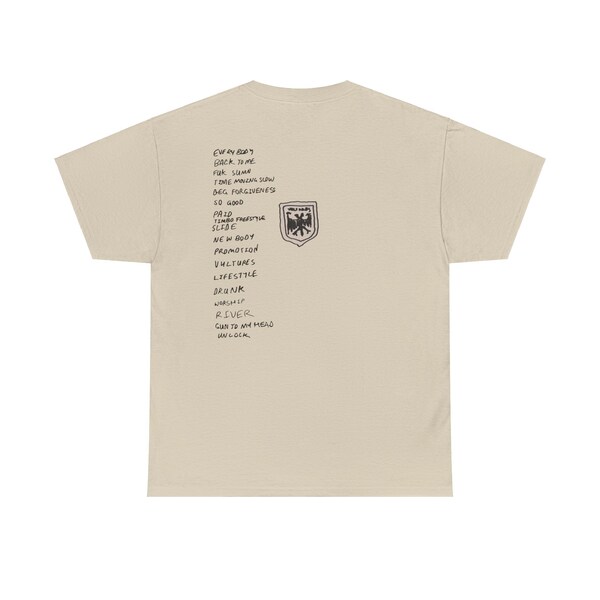Vultures Kanye West Album T-Shirt: Mit neuem Logo und Tracklist, perfekt für Fans und Konzertkleidung, einzigartiges Geschenk für Musikliebhaber