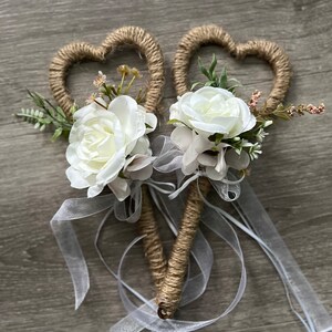 white rose flower wands