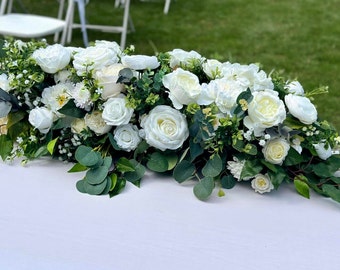 large 100cm white and ivory table arrangements