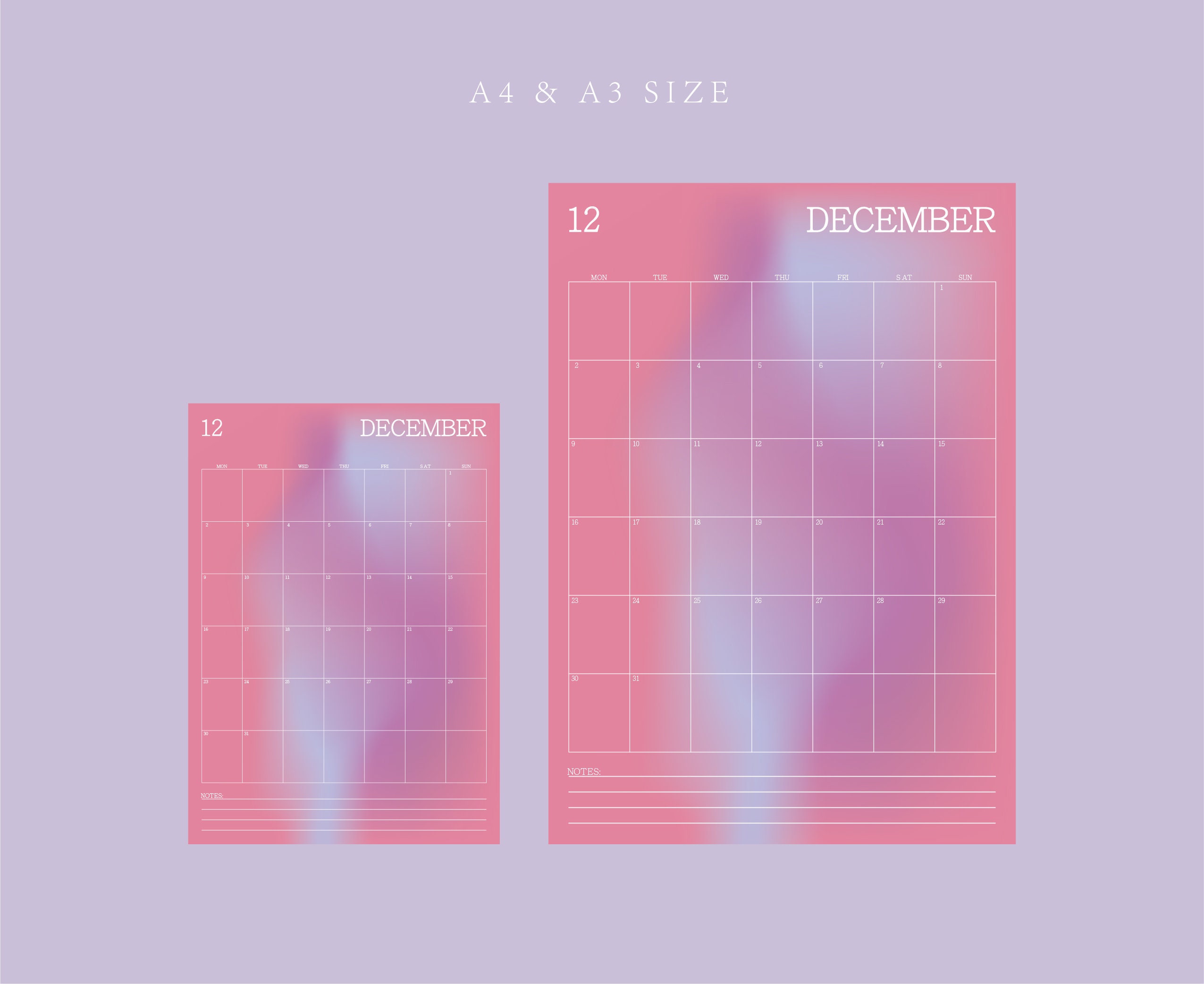 2024 Printable Planner Modern Wall Calendar Year at a Glance Etsy