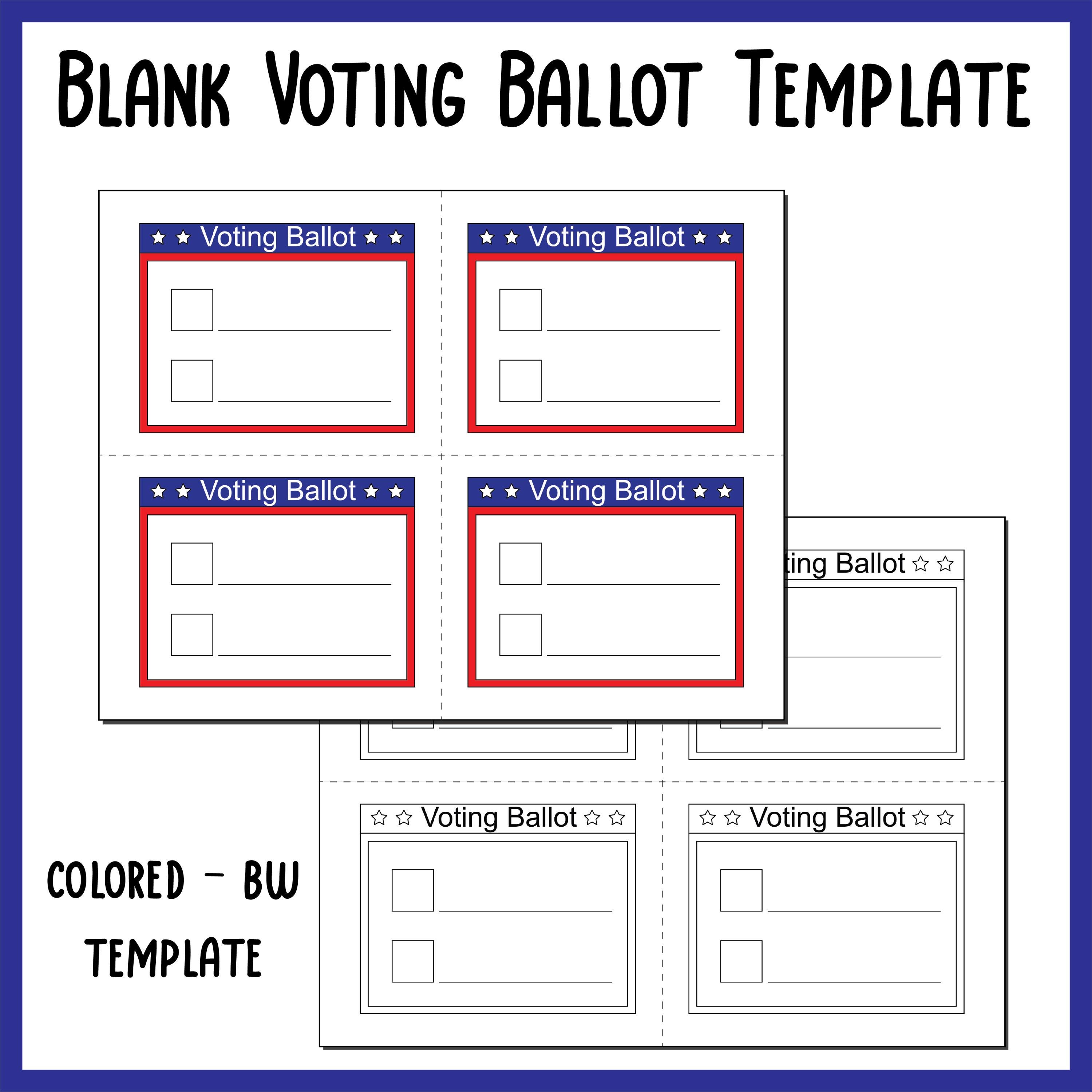 Blank Voting Ballot Template | Mock Election Day Paper Printables ...
