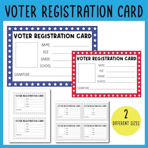 Verkiezingsdag | Afdrukbare sjabloon kiezersregistratiekaart | Verkiezingen in de klas