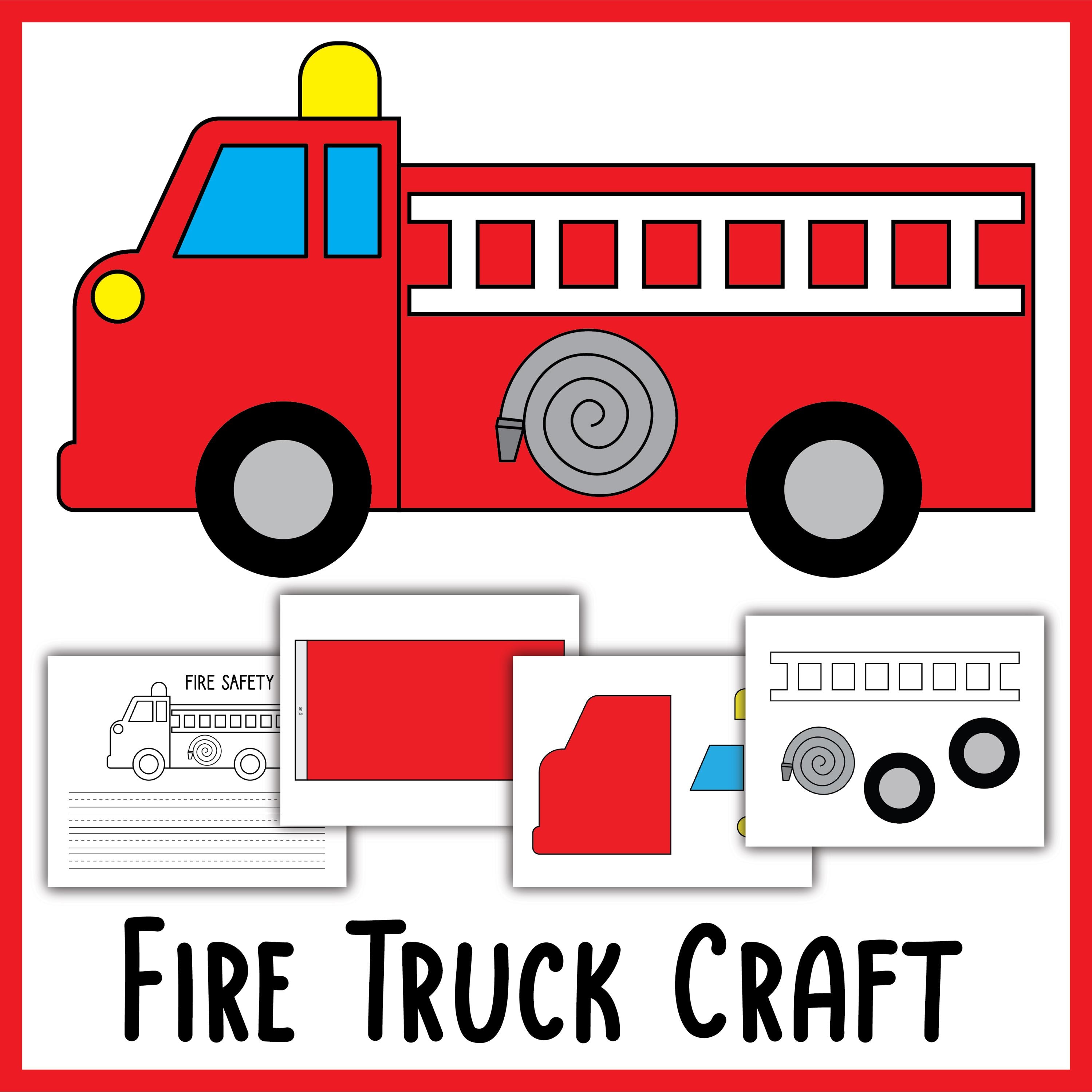 Fire Truck Craft & Writing Activity: Fire Safety Week (PDF)