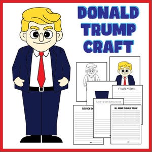 Rzemiosło Donald Trump | Wybory prezydenckie 2024 | Działania związane z pisaniem i rzemiosłem | Papierowe rzemiosło z kukiełkami do druku