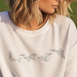 Unisex whale sweater, whale sweatshirt, ocean animal shirt, biology shirt, nautical sweatshirt, marine  gift