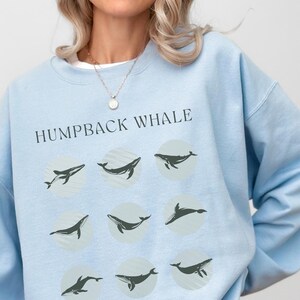 Humpback Whale Sweatshirt - Ocean Animal Crewneck Jumper - Marine Biology Gift for Nature Lovers - Eco-Friendly Nautical Sweater