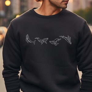 Whale sweater, whale sweatshirt, ocean animal shirt, biology shirt, nautical sweatshirt, marine gift for fisherman and sea life lover _k
