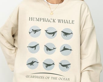Humpback Whale Sweatshirt: Eco-Friendly Ocean Animal Crewneck _k