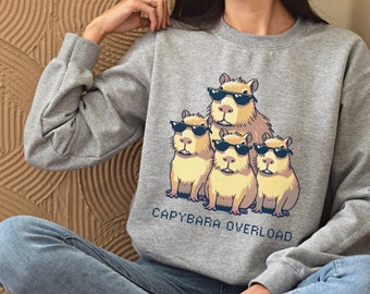 Capybara Crewneck: Capybara Sweatshirt, Weirdcore Kleding, Kawaii Animal Kingdom Shirt voor natuuronderzoekers en natuurliefhebbers