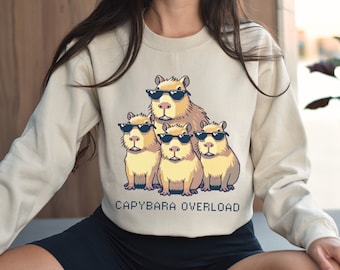 Capybara Crewneck: Capybara Sweatshirt, Weirdcore Kleding, Kawaii Animal Kingdom Shirt voor natuuronderzoekers en natuurliefhebbers