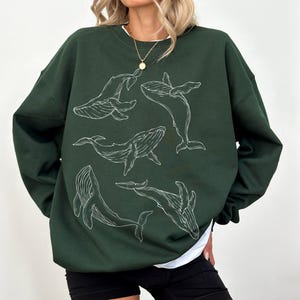 Whale Sweatshirt – Humpback Marine Sweater for Ocean Animal Lover, Cozy Coastal Nature-Inspired Shirt for Ocean and Whale Lovers _k