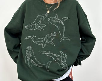 Humpback Whale Sweatshirt: Coastal Ocean Animal Lover Gift