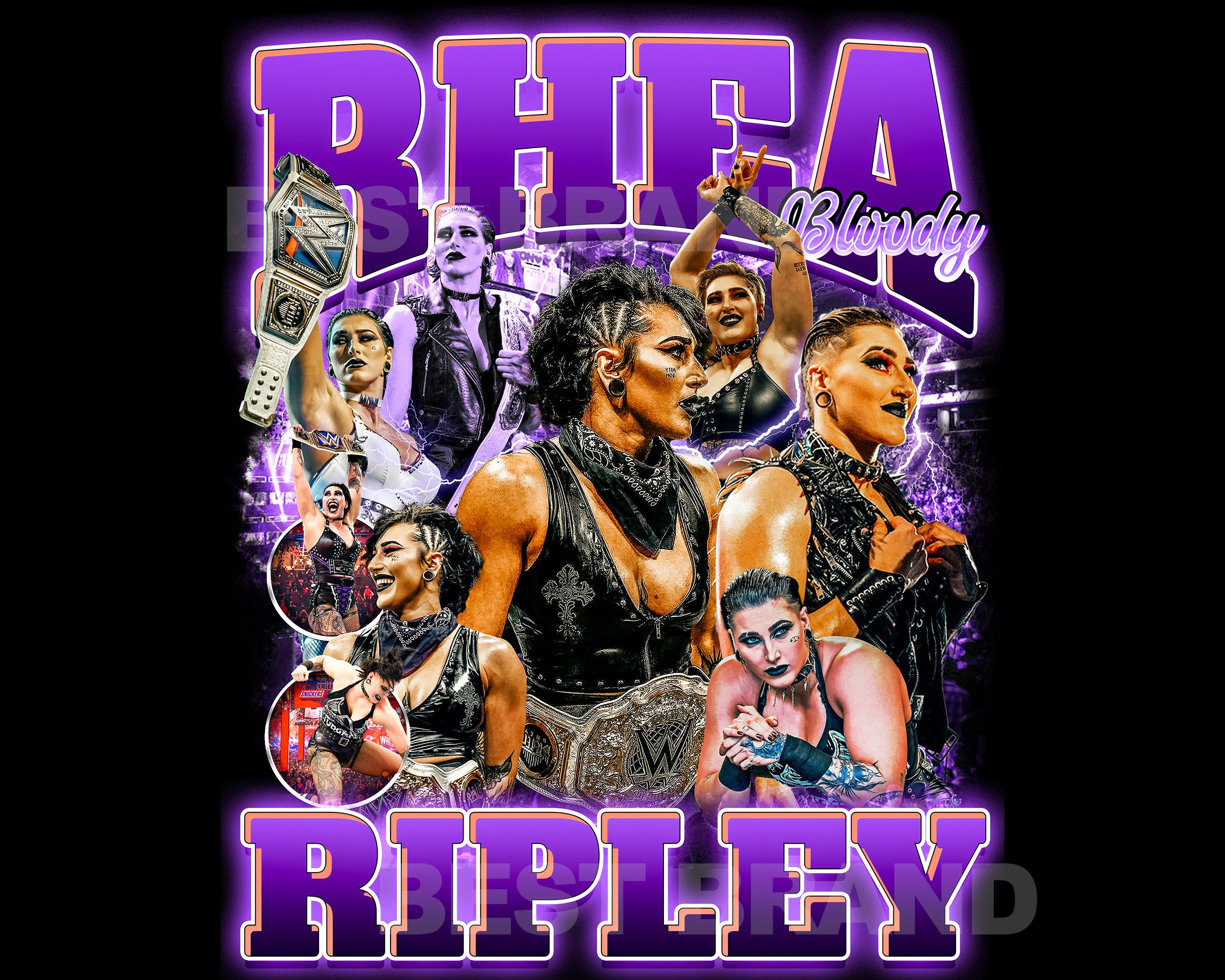 Rhea Ripley Png , Ready to Print, Printable Design, Artist, 90s, Bts , Rap Tee Design, 300 Dpi