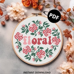 floral / (fl)oral - cross stitch digital pdf pattern