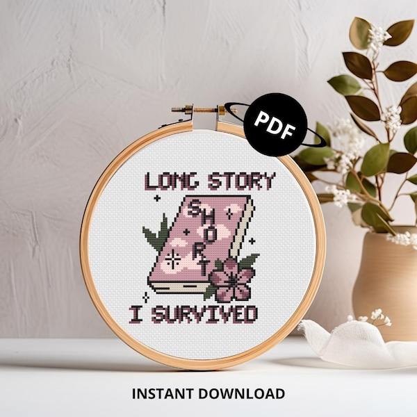 Long Story Short I Survived - digitaal pdf-borduurpatroon - popmuziek xstitch