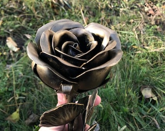 Forged rose, metal rose, 6th anniversary gift, iron anniversary, metal flower, 11th anniversary, 6 wedding anniversary, anniversary gift
